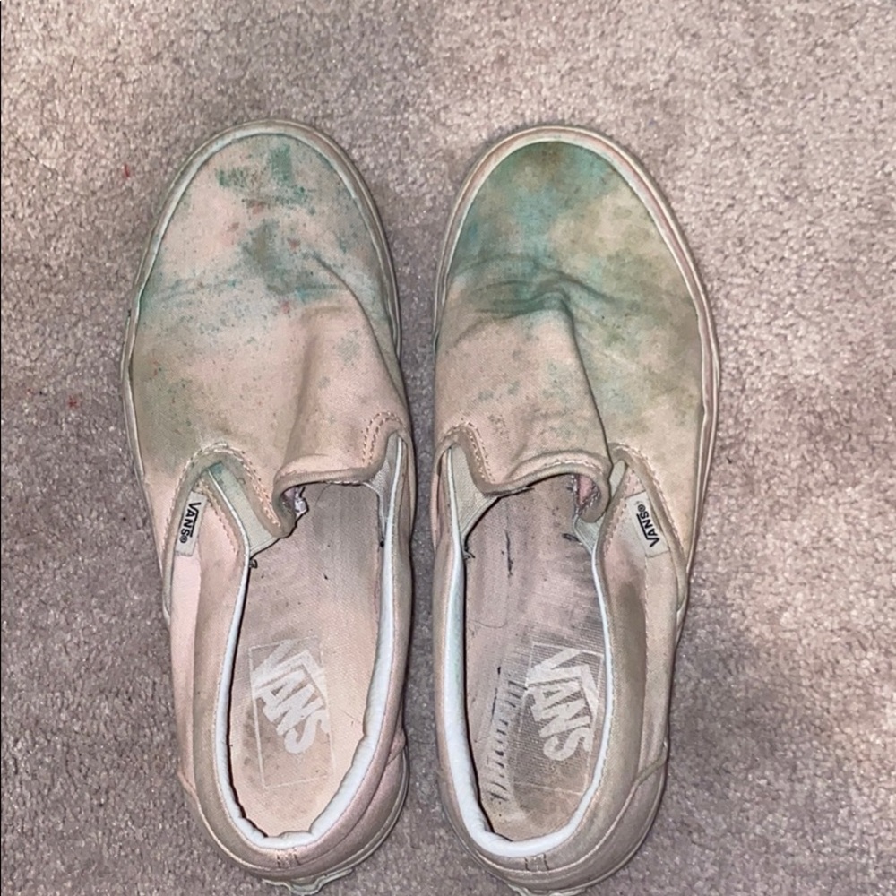 Pink blue tie dye vans